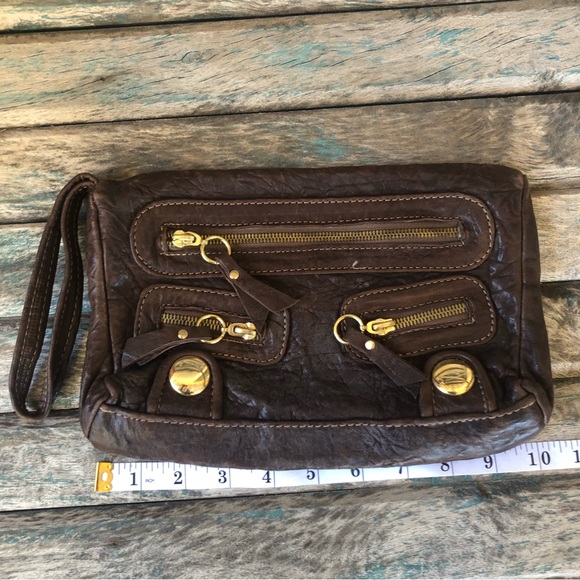 Gustto Leather Wristlet Chocolate Brown - Picture 7 of 9